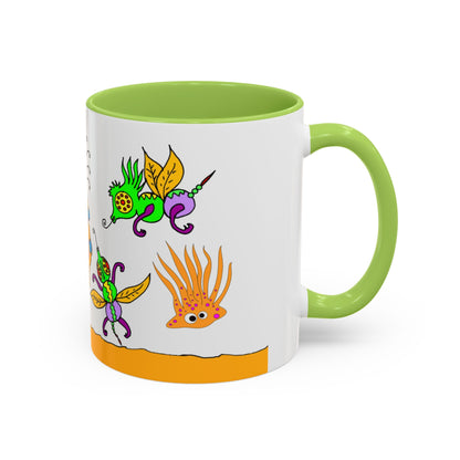 Doodle Diner Accent Coffee Mug - Colorful Whimsical Scribbles Accent Coffee Mug (11/15oz)