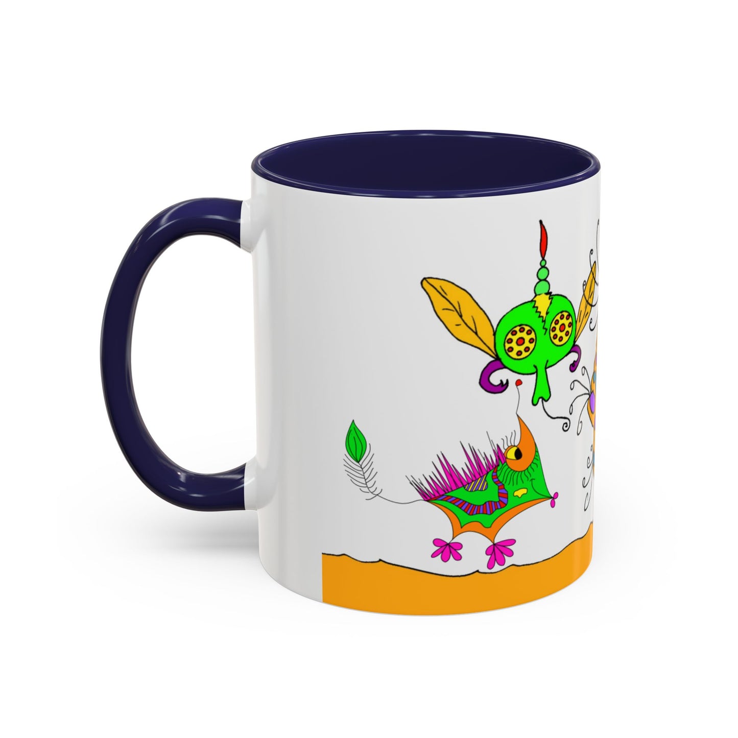 Doodle Diner Accent Coffee Mug - Colorful Whimsical Scribbles Accent Coffee Mug (11/15oz)