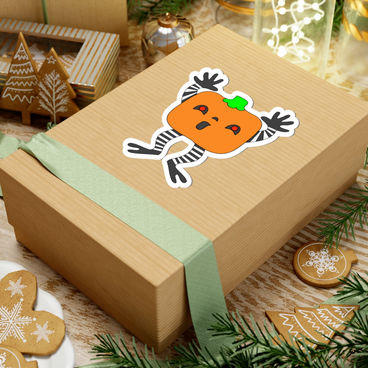 Pumpkin Buddy Sticker — Cute Halloween Pumpkin Character Kiss-Cut Sticker