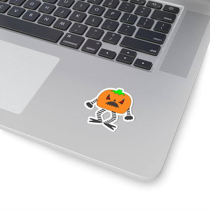 Pumpkin Monster Sticker — Cute Spooky Halloween Kiss-Cut Sticker
