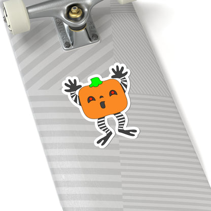 Pumpkin Buddy Sticker — Cute Halloween Pumpkin Character Kiss-Cut Sticker
