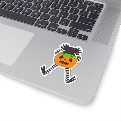 Halloween Pumpkin Monster Kiss-Cut Sticker