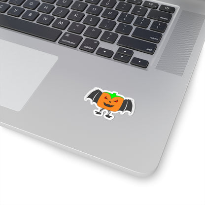 Dracula Pumpkin Character Kiss-Cut Sticker — Halloween Jack-O’-Lantern Decal