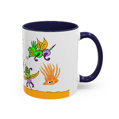 Doodle Diner Accent Coffee Mug - Colorful Whimsical Scribbles Accent Coffee Mug (11/15oz)