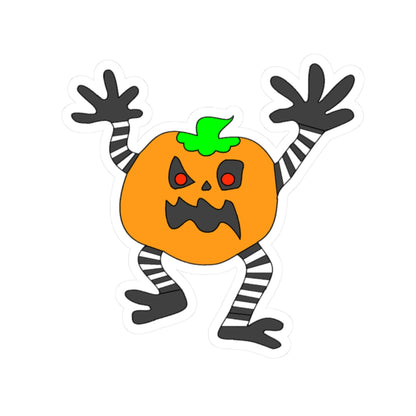 Spooky Pumpkin Monster Sticker — Halloween Kiss-Cut Decal