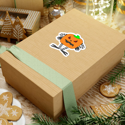 Spooky Pumpkin Character Kiss-Cut Sticker — Halloween Jack-O’-Lantern Decal