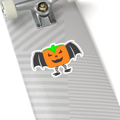 Dracula Pumpkin Character Kiss-Cut Sticker — Halloween Jack-O’-Lantern Decal