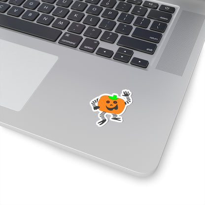 Cute Dancing Pumpkin Sticker — Halloween Kiss-Cut Sticker for Laptops & Planners