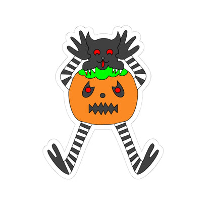 Halloween Pumpkin Monster Kiss-Cut Sticker