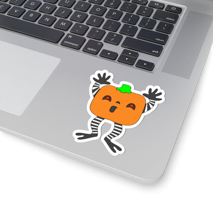 Pumpkin Buddy Sticker — Cute Halloween Pumpkin Character Kiss-Cut Sticker