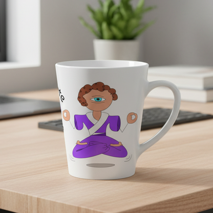 Copy of Latte Mug — "Meditate This" Funny Yoga Eye Cartoon Mug