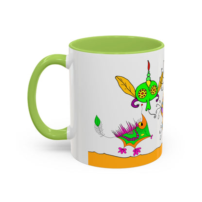 Doodle Diner Accent Coffee Mug - Colorful Whimsical Scribbles Accent Coffee Mug (11/15oz)