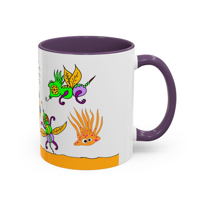 Doodle Diner Accent Coffee Mug - Colorful Whimsical Scribbles Accent Coffee Mug (11/15oz)