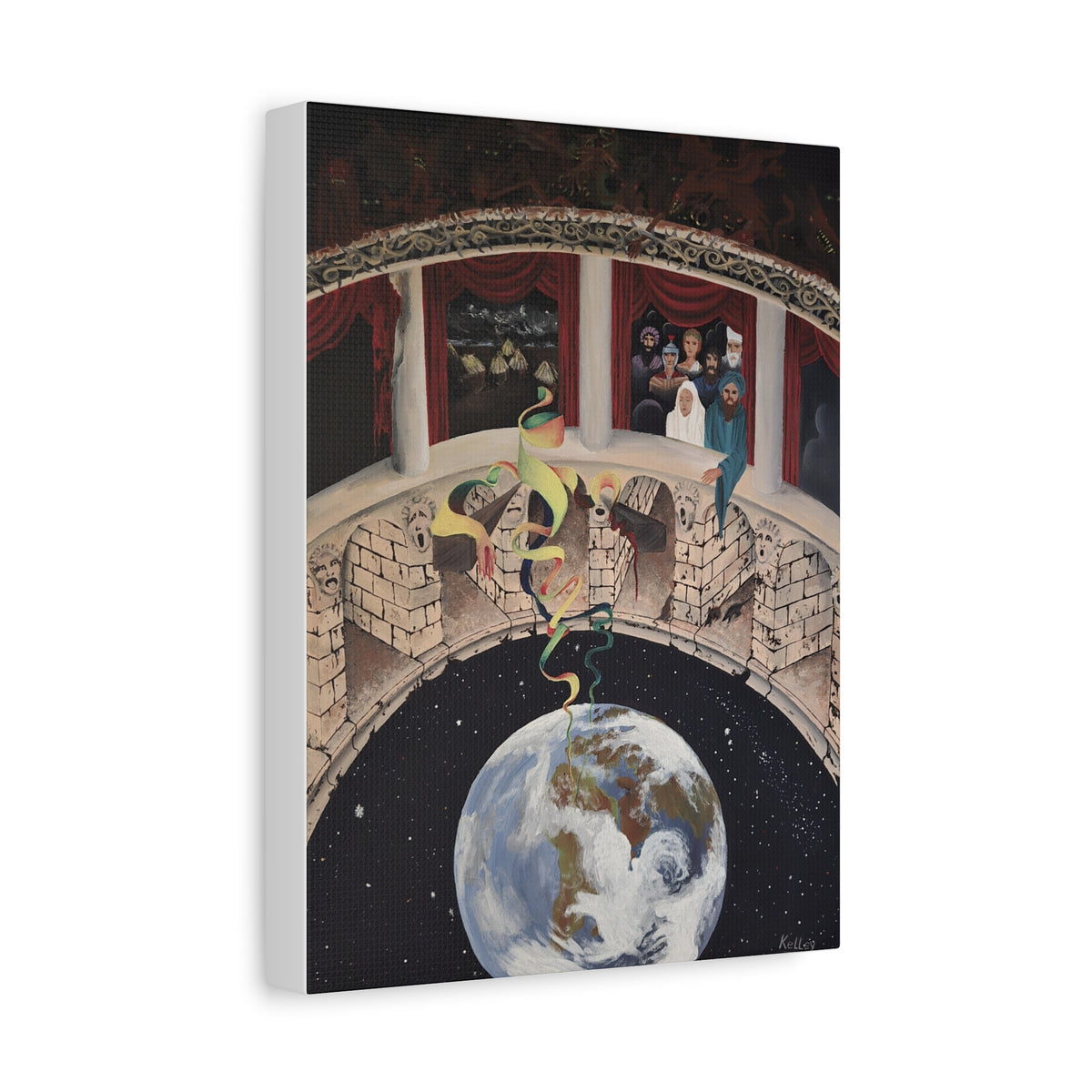 Exploration of Faith through Ethereal Cosmology  Canvas Print — Stretched Matte Wall Art