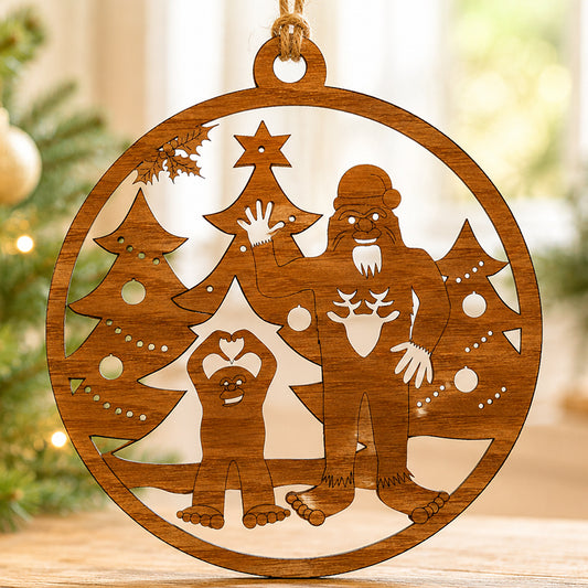 Sasquatch Family Christmas Ornament