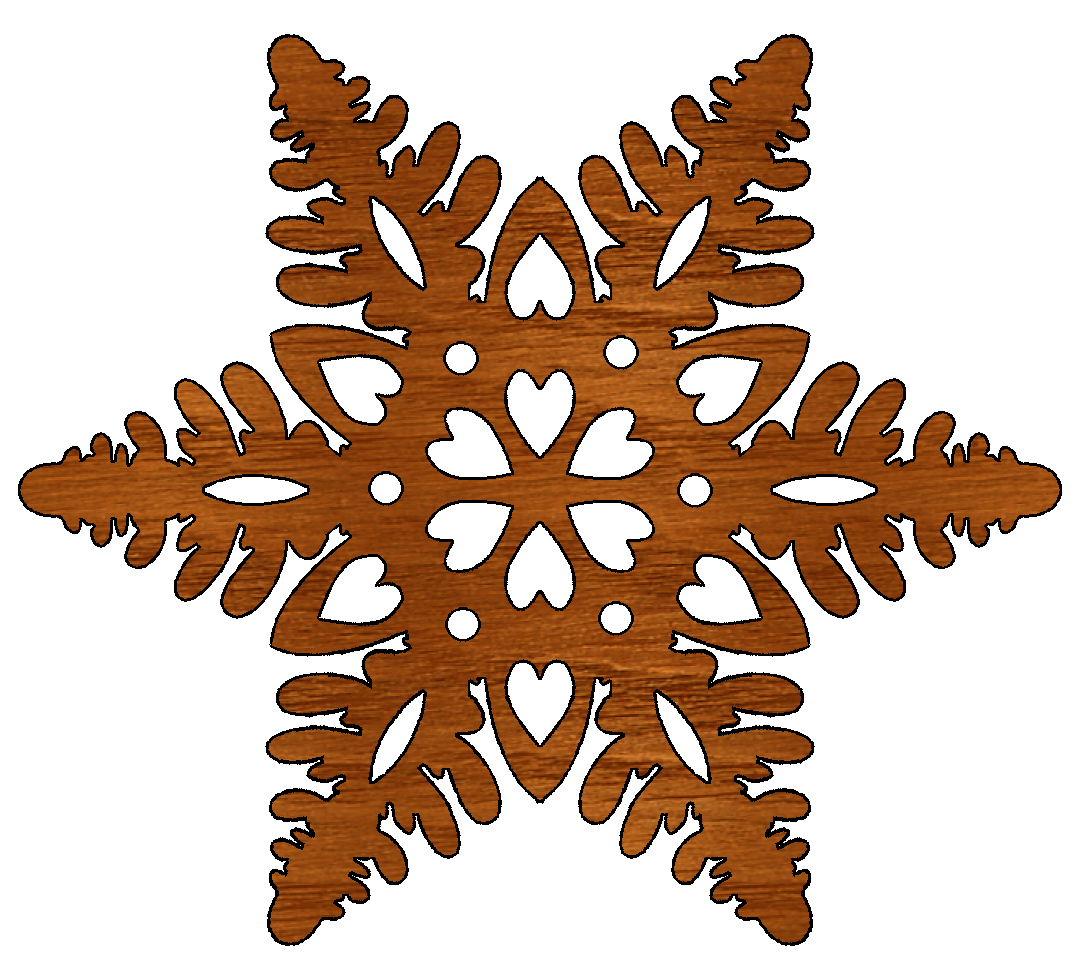 Sweet Hearts in Snowflake Wooden Ornament