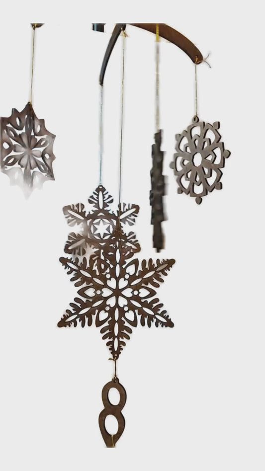 Snowflake Mobile Wooden Ornaments