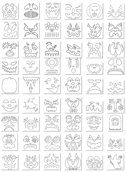 244 Pumpkin Face Laser Vector Patterns