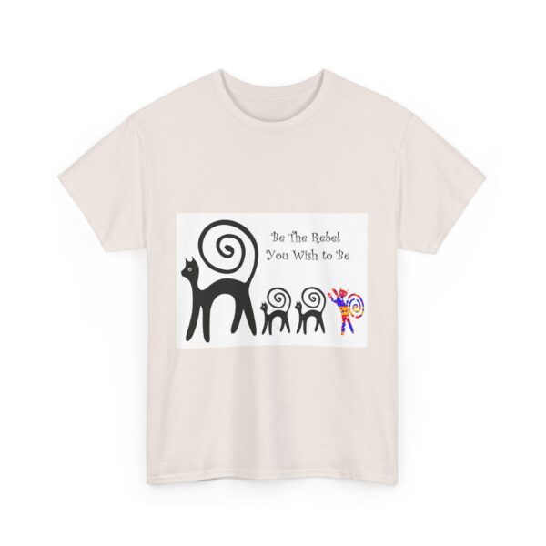 A t-shirt with an image of a monkey and some people.