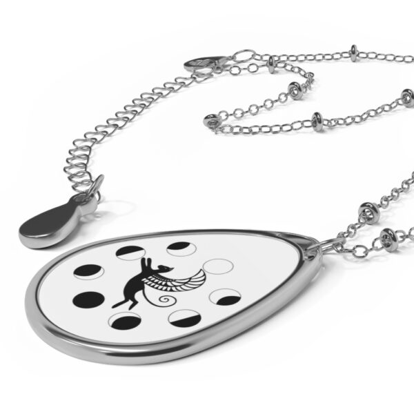 A necklace with a clock on it