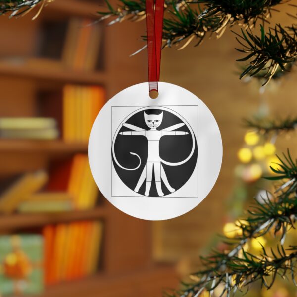 A christmas ornament hanging on the tree.