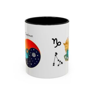 A mug with an image of the zodiac and constellations.