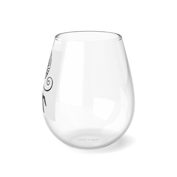 A glass with a design on it