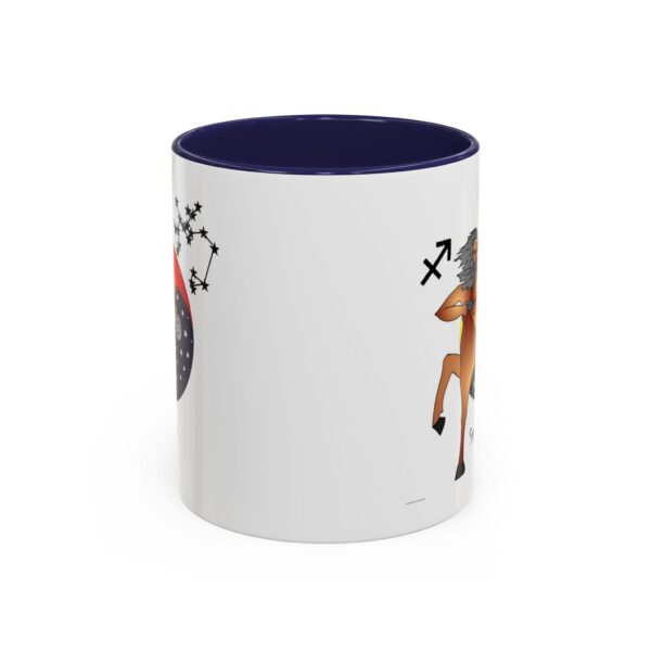 A mug with an image of a horse and a person.