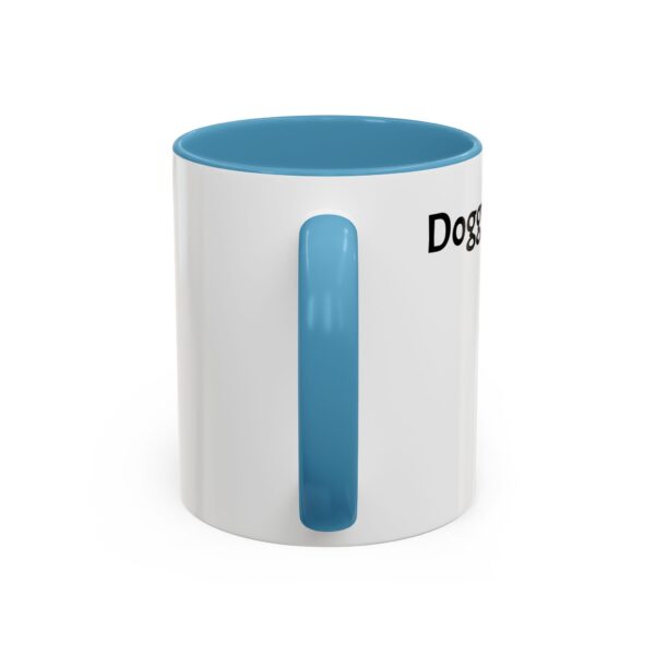 A blue and white mug with the words " do something ".