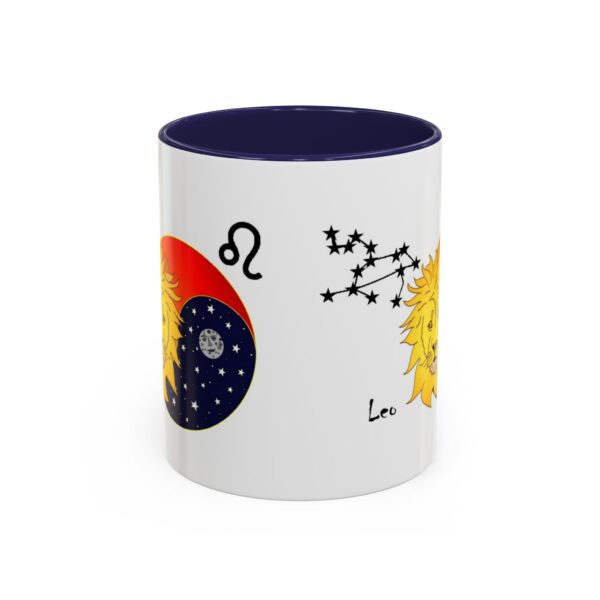 A coffee mug with the sun and moon on it.