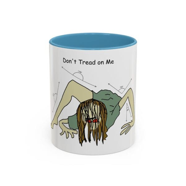 A mug with an image of a zombie on it.