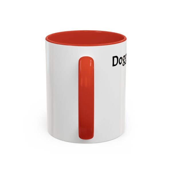 A red and white coffee mug with the words " do something ".