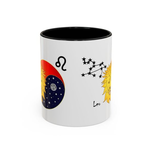 A coffee mug with an illustration of the sun and moon.