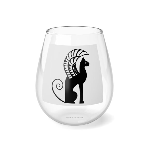 A glass with an image of a cat on it