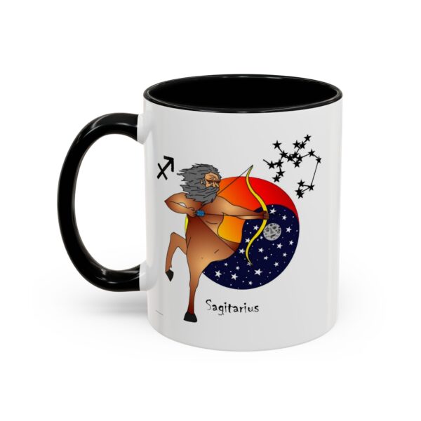 A black and white mug with a picture of taurus