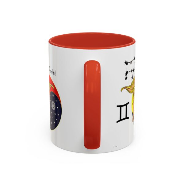 A red and white mug with the words " i am immortal ".