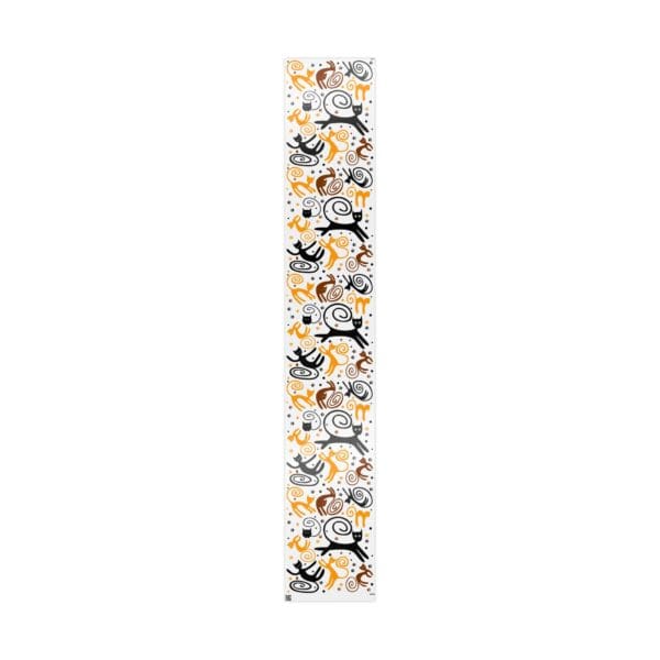 A long strip of paper with cats on it