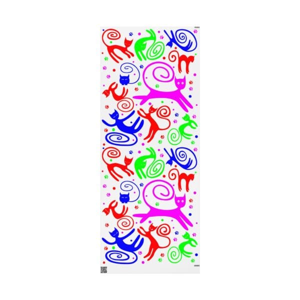 A white paper with colorful designs of animals.