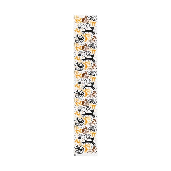 A long strip of paper with cats on it