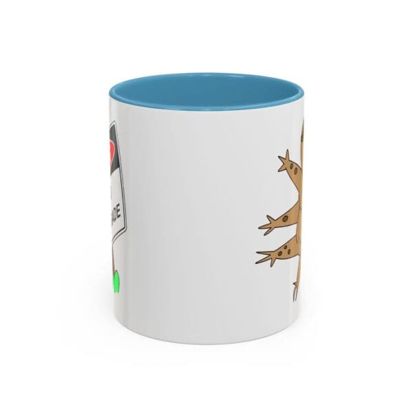 Colorful mug with animal illustration design.