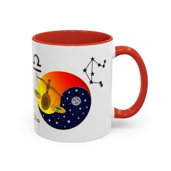 Libra constellation and scales coffee mug.