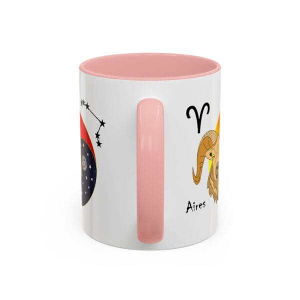 Astrology-themed mug with Aries symbol.