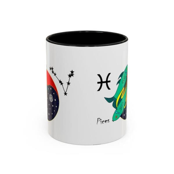 Astrological mug featuring Pisces and constellation.