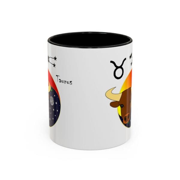 Taurus-themed mug with bull illustration.