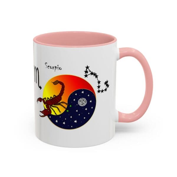 Scorpion zodiac design on a mug.